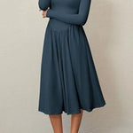 Women's Solid Color Long Sleeve Bottoming Dress