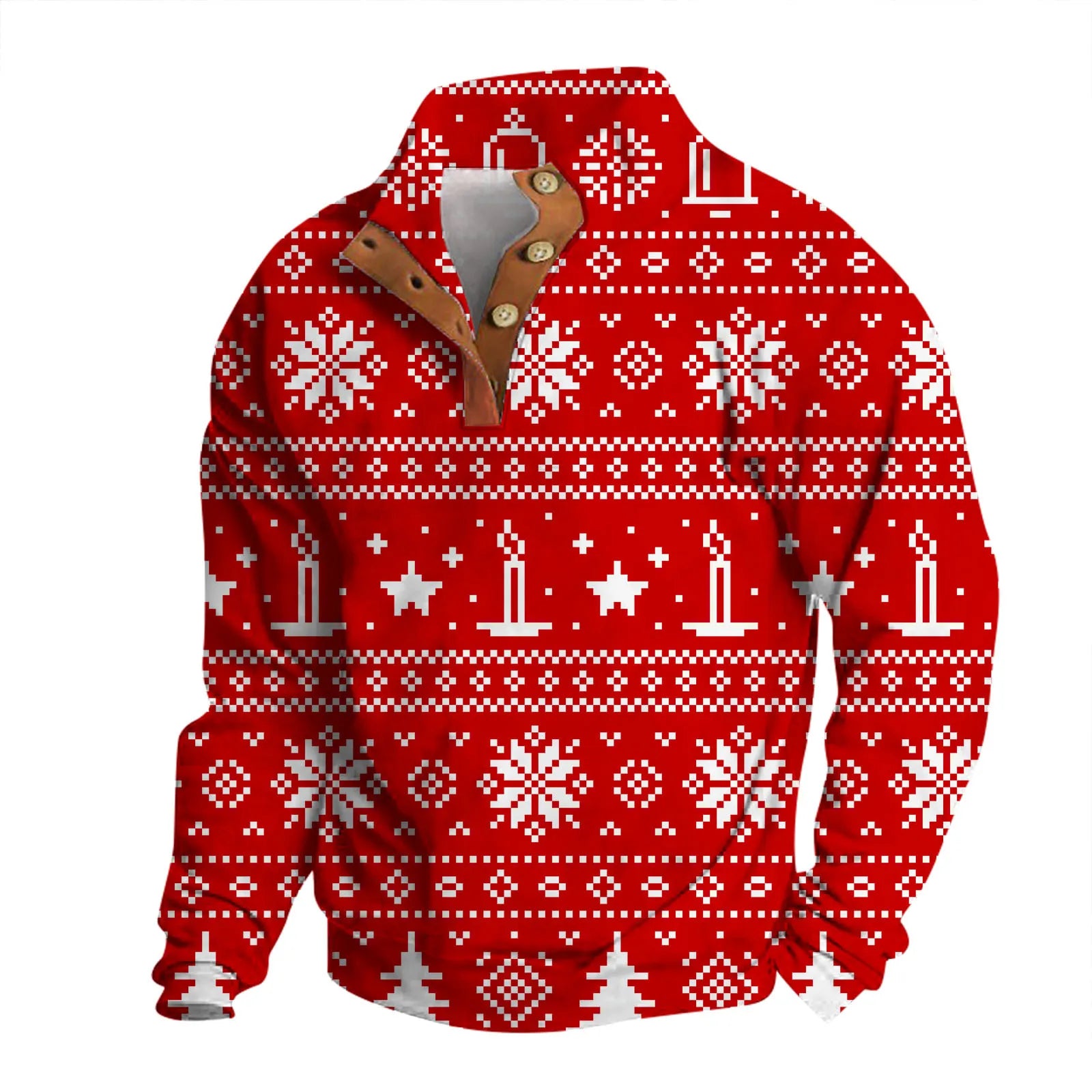 3D Sweater Digital Printing Stand Collar Men's Clothing
