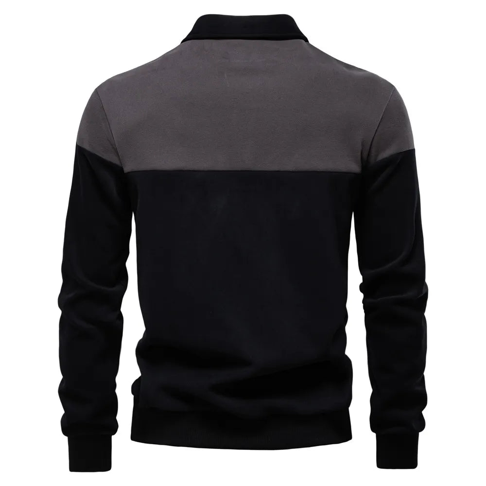 Men's Casual Long-sleeved Polo Collar Sweater