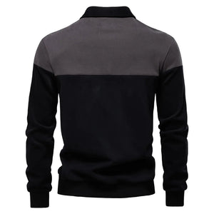 Men's Casual Long-sleeved Polo Collar Sweater