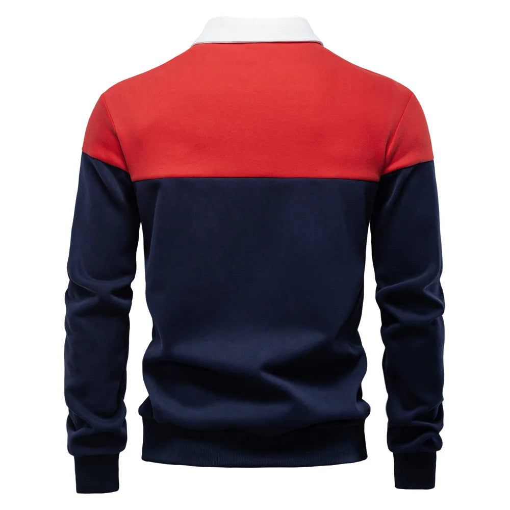Men's Casual Long-sleeved Polo Collar Sweater
