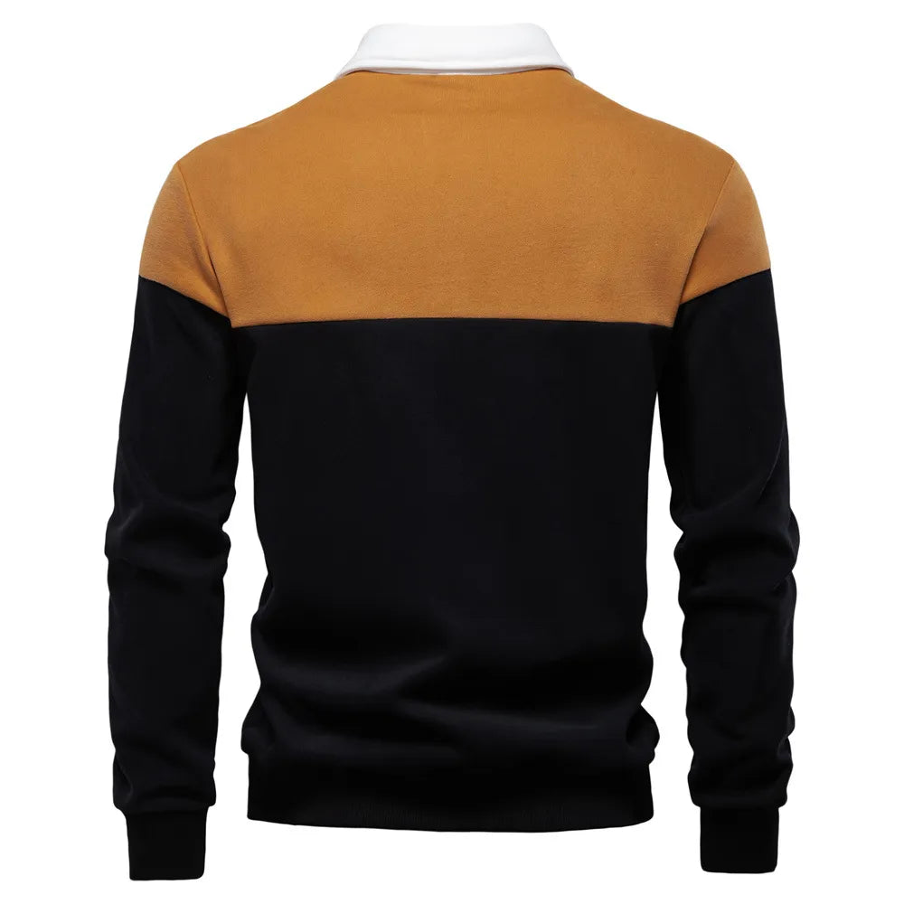 Men's Casual Long-sleeved Polo Collar Sweater