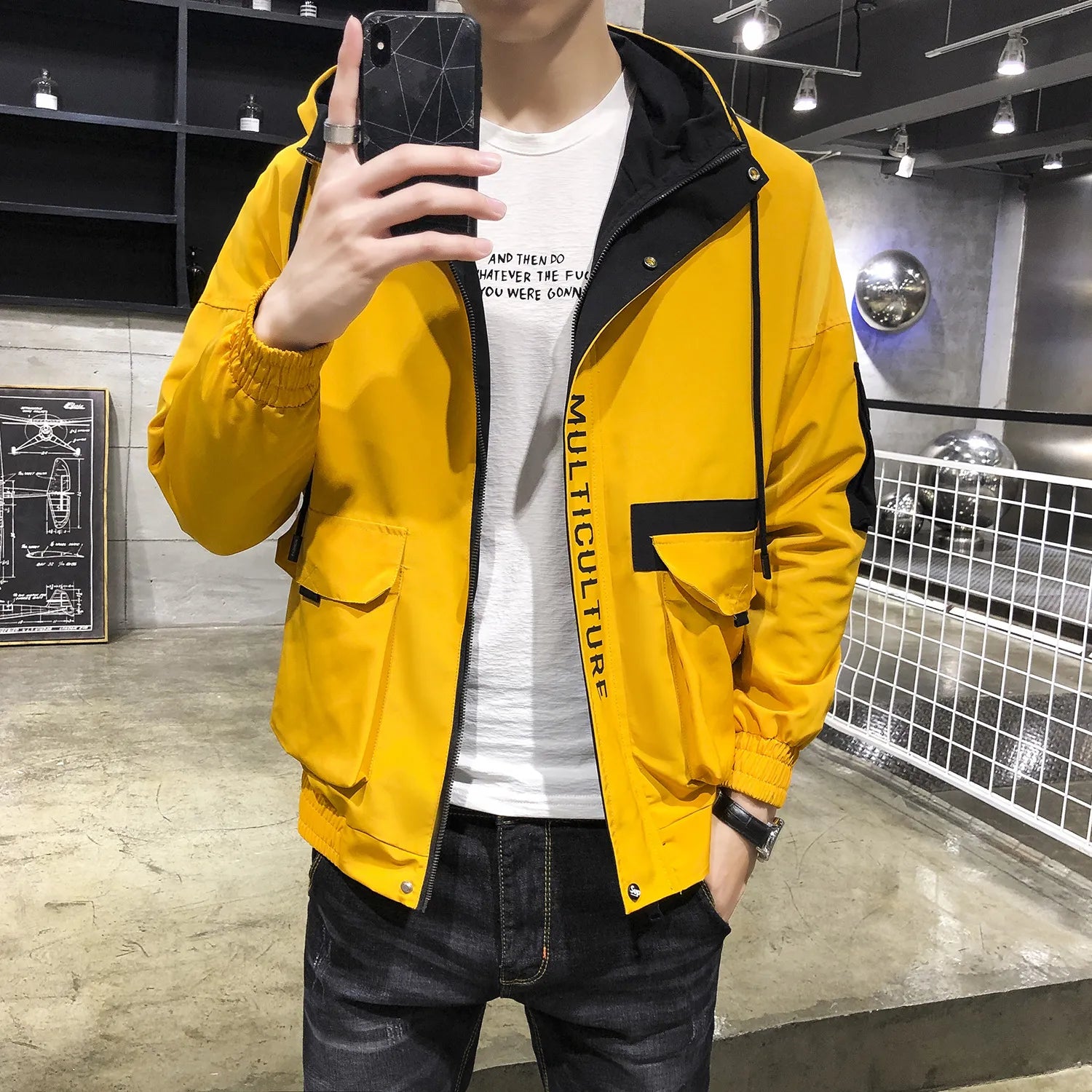 Men's Fashion Personalized Print Work Jacket