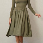 Women's Solid Color Long Sleeve Bottoming Dress