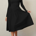 Women's Solid Color Long Sleeve Bottoming Dress